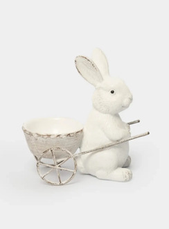 Подставка для яйца, 12 см, полирезин, молочная, Кролик с тележкой, Easter ANNA LAFARG ANLAF-CQCAZ3