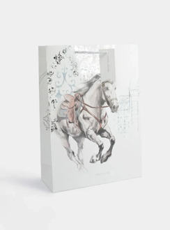 Пакет подарочный, 30х42 см, бумага, белый, Конь, White horse ANNA LAFARG ANLAF-XIN-004