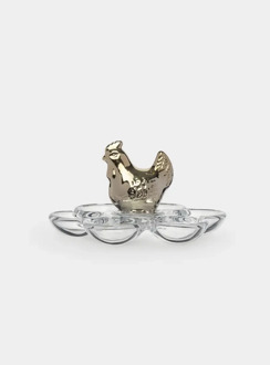 Блюдо пасхальное, 15 см, 6 отд, стекло, золотистое, Курица, Golden Easter ANNA LAFARG ANLAF-0018EH