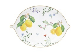 Блюдо, 25х18 см, фарфор P, овальное, белое, Цветы и лимоны, Fleurs et Citrons Easy Life EL-R2141/FCIT