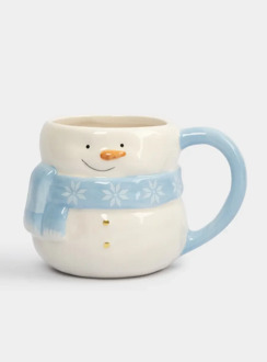 Кружка, 450 мл, керамика, бело-голубая, Снеговик в шарфе, Snowman ANNA LAFARG