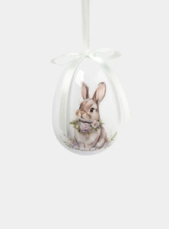 Подвеска, пасхальное яйцо, 8 см, пенопласт, Кролик с цветами, Interior Easter ANNA LAFARG ANLAF-XS966