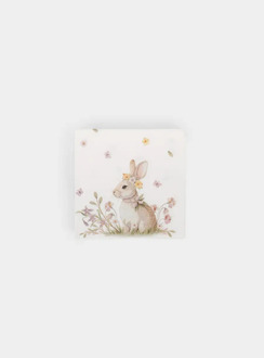 Салфетки бумажные, 21х21 см, 20 шт, квадратные, белые, Кролик с венком, Easter rabbit ANNA LAFARG ANLAF-WUH3