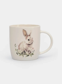 Кружка, 360 мл, фарфор N, белая, Кролик в цветах, Bunny ANNA LAFARG ANLAF-MJ25-08264